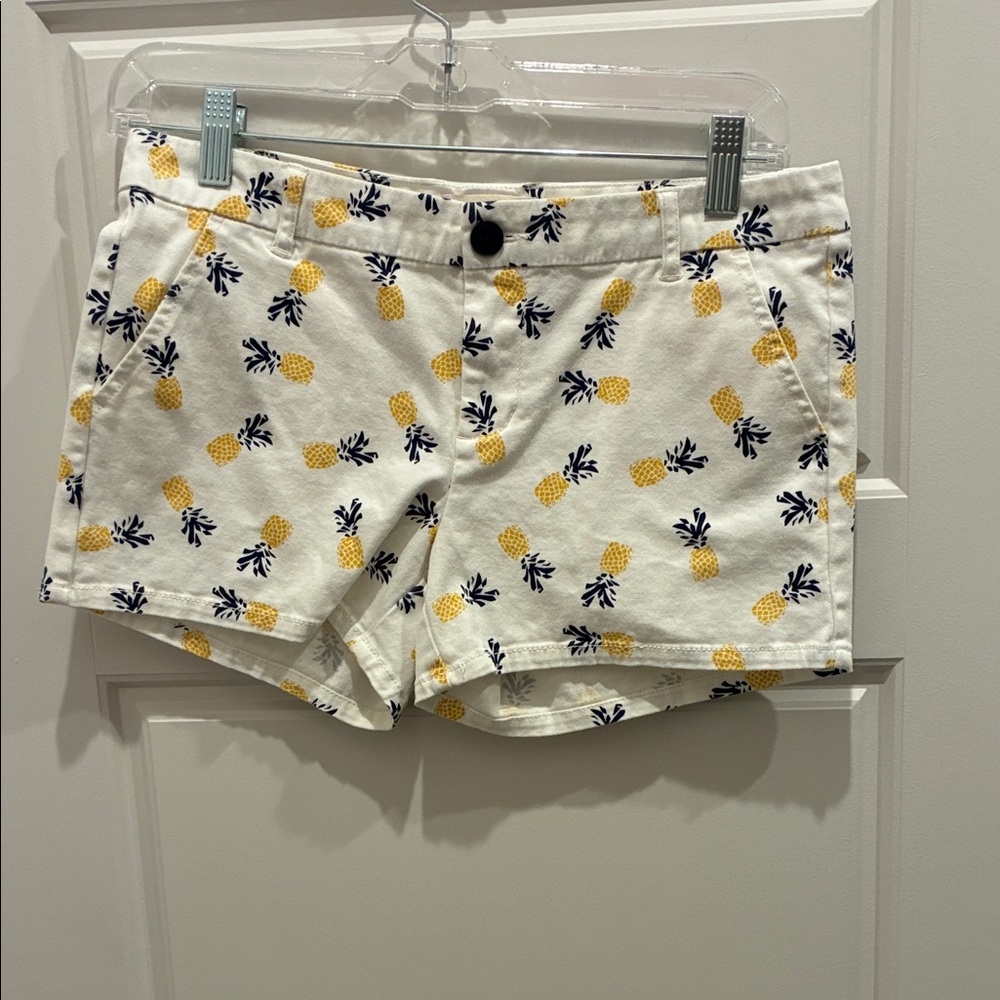 BeBop White and Yellow Pineapple Print Shorts